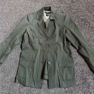 Eddie Bauer Ladies 3-Button Olive Green Jacket Suit Stretch Jacket Sz 10